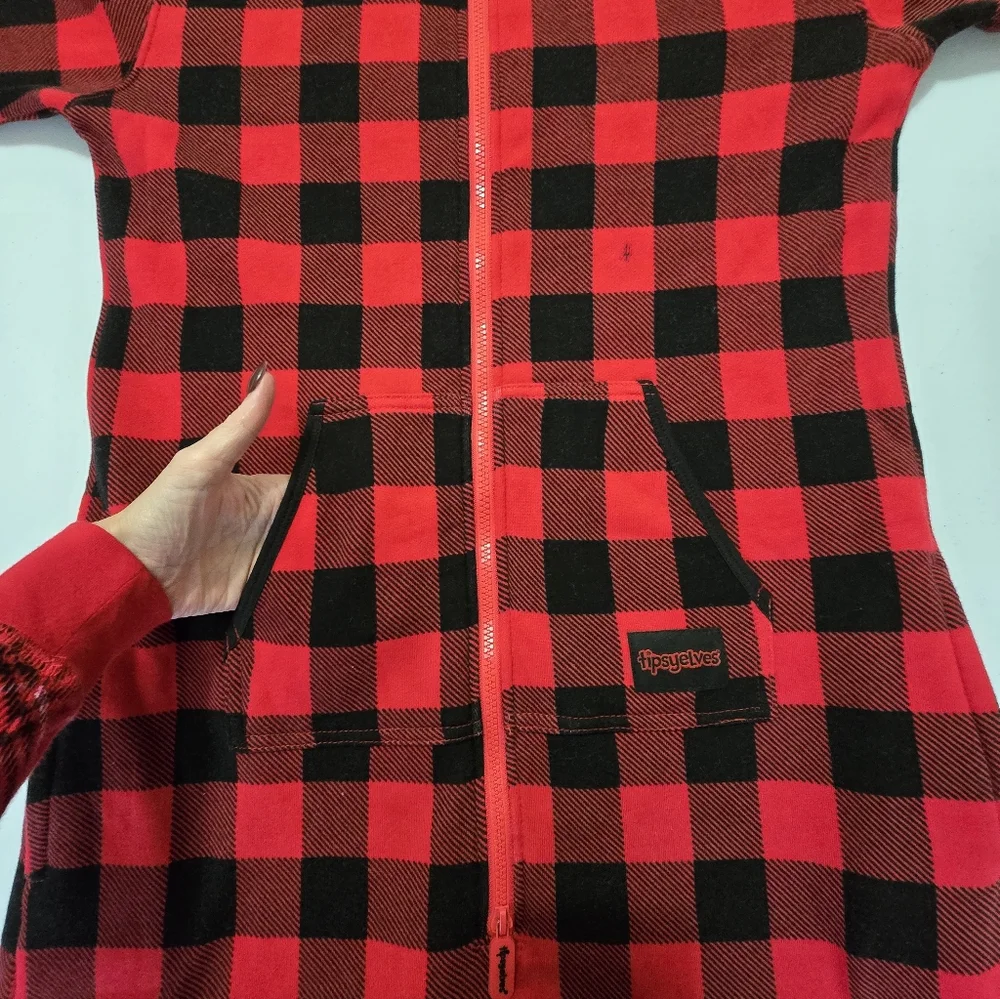Tipseyelves MEN'S LUMBERJACK JUMPSUIT Mefium Buffalo‎ Plaid Onzie - Picture 10 of 14